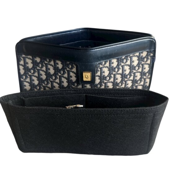 Christian Dior Blue/Beige Canvas Clutch Bag - Picture 11 of 12